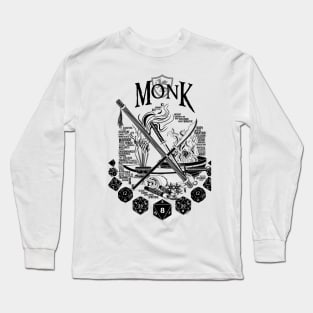 RPG Class Series: Monk - Black Version Long Sleeve T-Shirt